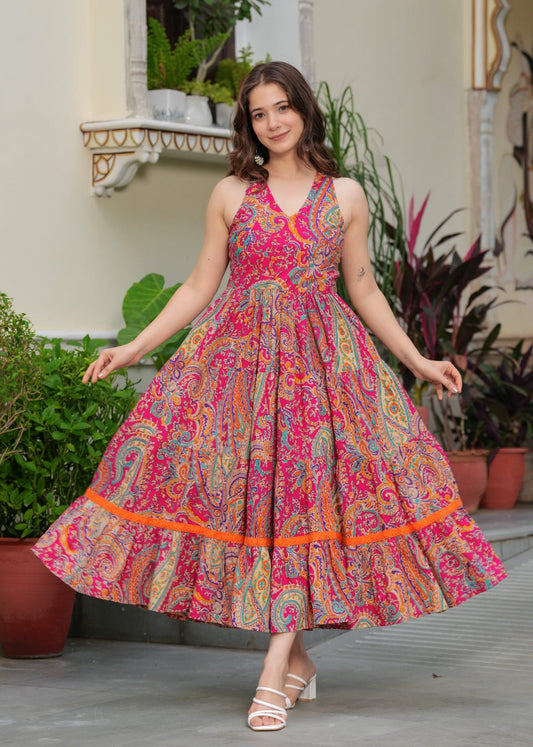 Peacock Feather Ethnic Dress