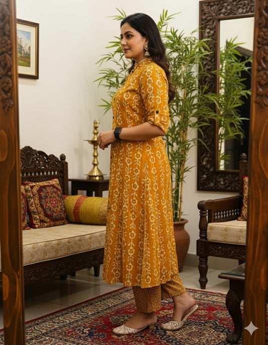 Yellow Mandala Pure Cotton Cord Set