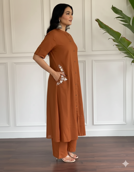 Rust Orange Cotton Cord Set