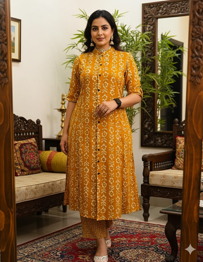 Yellow Mandala Pure Cotton Cord Set