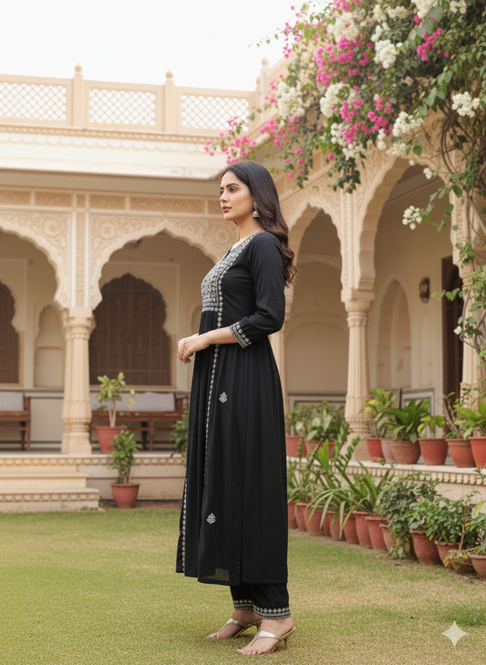 Kima Black Sequence  Co Ord Set For Women