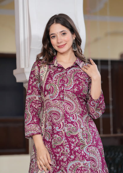 Pure Cotton Mandana Print Stylish Cord Set  For Women