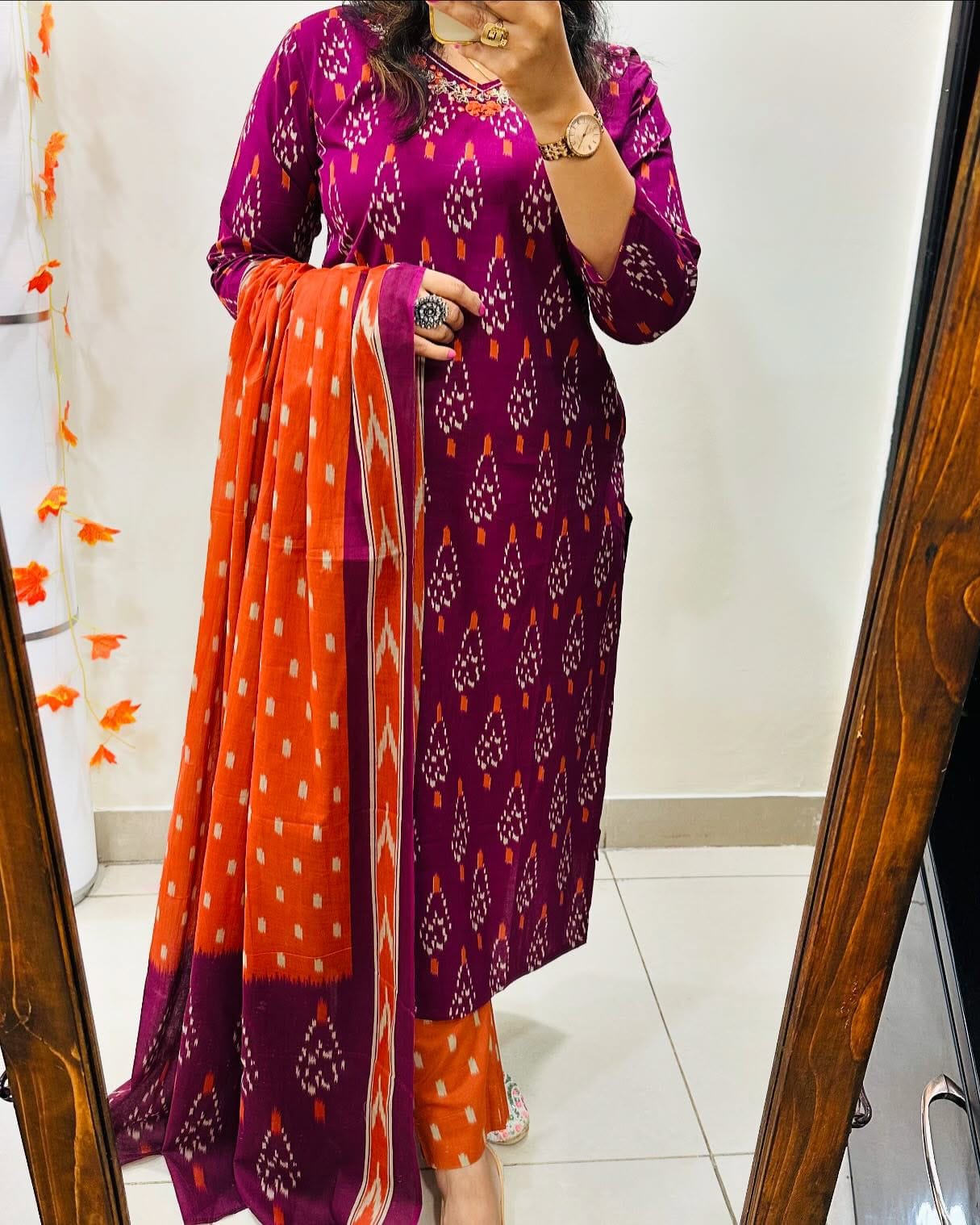 Pink Multi Printed Kurta And Pant With Dupatta For Women
