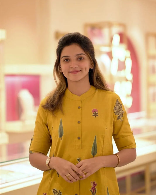 Yellow Pure Cotton Co-Ord Set